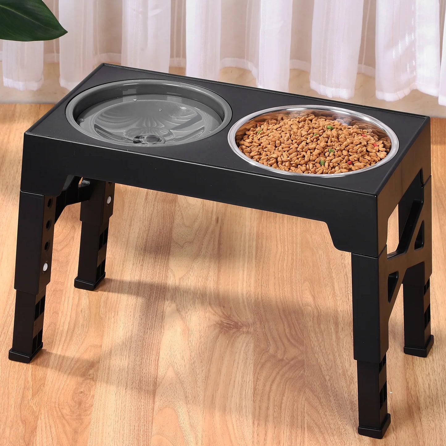 Elevated Dog Feeder with Floating Water Bowl