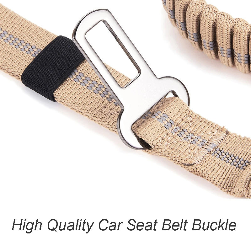 Tactical Bungee Dog Lead with Car Seatbelt