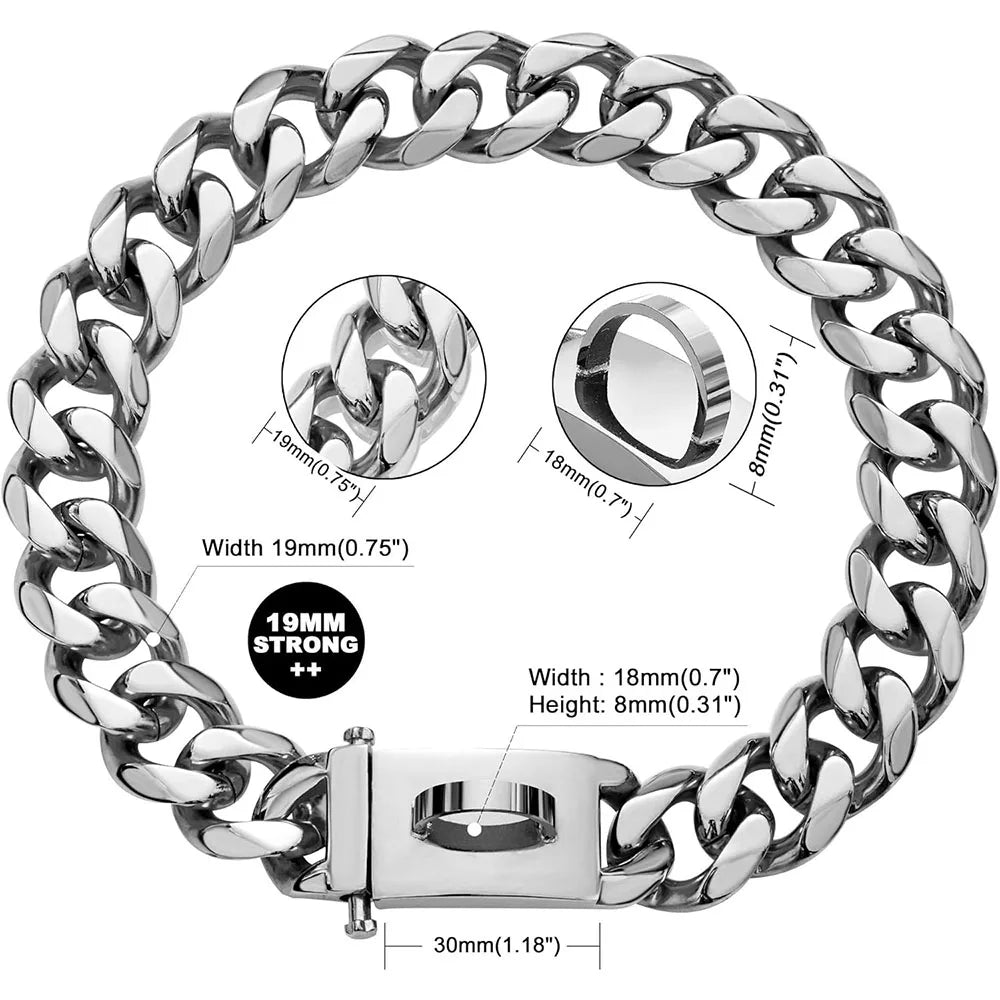 19MM Wide Cuban Link Dog Chain