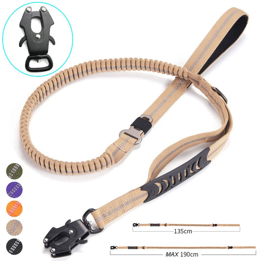 Tactical Bungee Dog Lead with Car Seatbelt