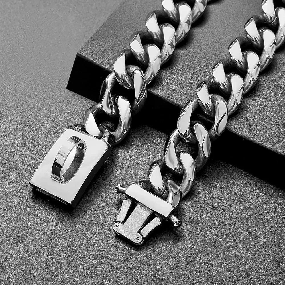 19MM Wide Cuban Link Dog Chain