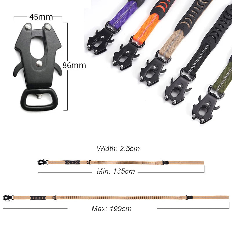 Tactical Bungee Dog Lead with Car Seatbelt