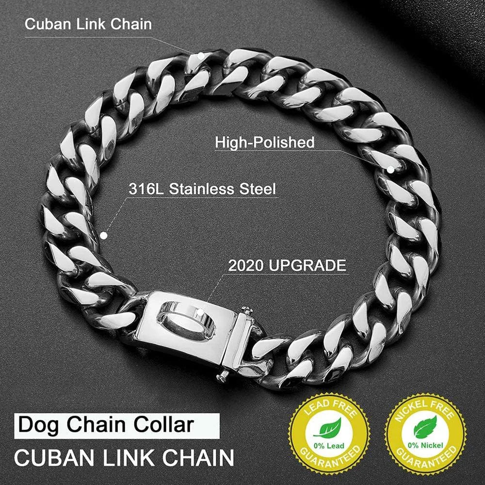 19MM Wide Cuban Link Dog Chain